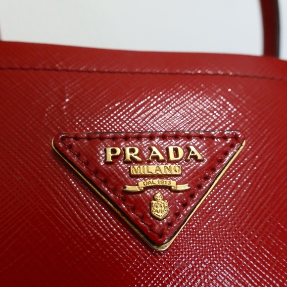 Prada Saffiano Vernice Double Bag Rosso - Picture 5 of 9